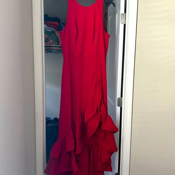 open lace back dress Amazon.com: Betsy & Adam Long Slim One Shoulder Dress | Cold Shoulder  Evening Gown